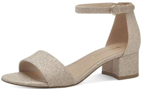 Tamaris dam M2820142 sandaler med klack, 967 Light Gold Glam, 39 EU
