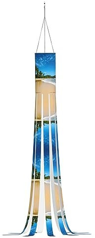 Halloween-Windsack, 150 cm, Geister-Windsack, für den Außenbereich, zum Aufhängen, Garten, Rasen, Party, Dekoration, klarer Himmel, Wellen, Strand