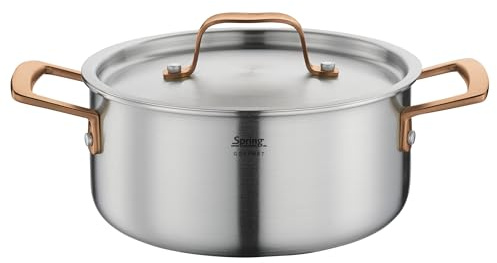 Küchenprofi Bratentopf GOURMET mit Deckel, 2,7 Liter, roségold, 20 cm | Schmortopf, 5-Lagen-Mehrschichtmaterial, Edelstahl 18/10, induktionsgeeignet, spülmaschinenfest, backofenfest