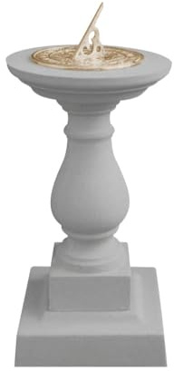 Cast Stone Classic Sundial Garden Stoneware, 3 Colours: Buff, Natural Portland, Charcoal (Brass Sundial, Charcoal)