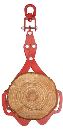 CNCEST Log Lifting Tongs, 28 4 Jaw Lumber Heavy Duty Lifting Pliers, Timber Lifting Tongs Heart-Shaped Steel Plate Pliers for Truck, ATV, Tractor and Skidder, Logging Tongs (Red)