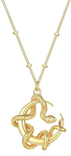 Jenosy Schlange Gold Ketten Damen 14K Vergoldet Tier Schlange Cubic Zirconia Anhänger Ketten Handmake Hypoallergene Goldschmuck Geschenke