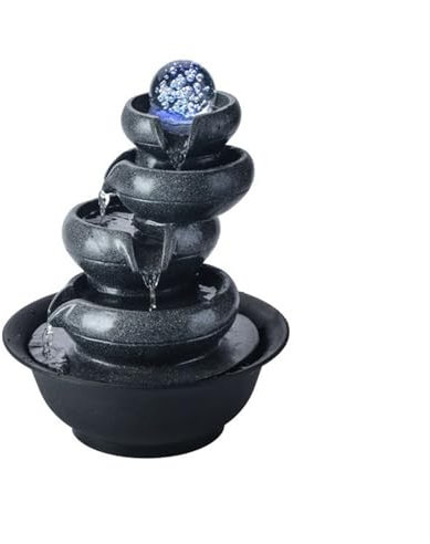 Xumh2024-3 Fontana da Interni Feng Shui Home Feng Shui Ball Crafts Ufficio Desktop Fontana Fontana d'Acqua circolante Ornamenti Decorativi Home Fontana
