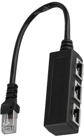 Extensión de Cable Ethernet de con Tecnología de Blindaje, Divisor de Conector Ethernet de 1 Puerto Macho a 3 Hembra para Configuración de Red Doméstica