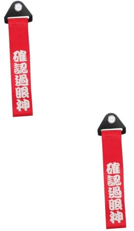 Beatifufu 2St Abschleppseil Auto Anhängerseil Abschlepphaken Anhängerhaken für die vordere Stoßstange Racing Abschleppgurt Stoßstangendekor Zurrhaken Abschleppgurt mit Haken Eisen rot