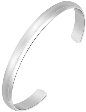JJDreams Edelstahl Armreif Damen Offene Armreif Silber 8MM Armspange mit Gravur Geschenk für Damen