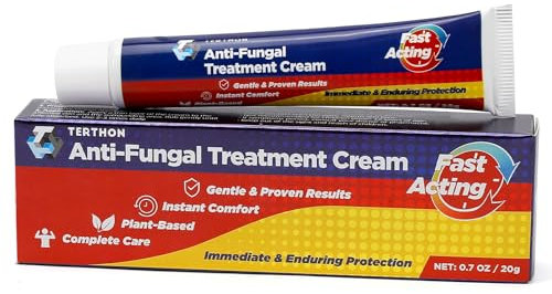 Terthon Herbal Antifungal Cream: Treatment for Ringworm, Jock Itch, Athlete’s Foot & Fungal Skin Infections – Natural, Fast-Acting Formula for Adults and Kids (20g (1 Pack))