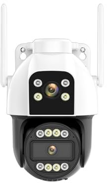 Videocamera Sorveglianza, Telecamera IP 4G SIM Card 4K HD Zoom 10X Telecamera PTZ Telecamera a tre obiettivi Doppio schermo Telecamera di sicurezza 2K Monitoraggio automatico Sorveglianza P2P per uso