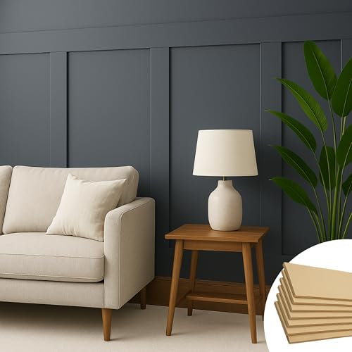 15 PACK Shaker Wall Panelling Kit – 10x 100cm + 5x 50cm MDF Wood Slats – Paintable 3D Wall Panels for Interior Feature Walls – Moisture-Resistant HDF – DIY Wood Panelling Strips for Home Décor