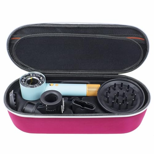 YIIWAY Harte Tasche Hülle Kompatibel mit Dyson Supersonic Nural Haartrockner HD16 (Straight+Wavy), Schutzhülle Case Tragetasche, Nur Tasche - Rosa YC86003
