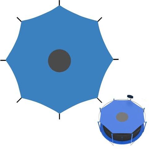 PRELGOSP Trampolin Sonnenschutz Abdeckung, ø 183 244 306 366 427 488 cm Trampolin üBerdachung Abdeckung, Uv-Resistent & wasserdichte Trampolin Sonnenschutz Dach Regenabdeckung,14ft/427cm 6poles