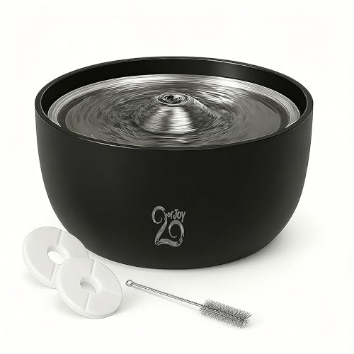 20ofJoy® Fontanella per Gatti Automatica 3L – Ultra Silenziosa con Pompa e LED – Acciaio Inox 304 Lavabile in Lavastoviglie – Filtro a 3 Strati Con 2 Filtri Extra + Spazzola Fontana per Gatti e Cani
