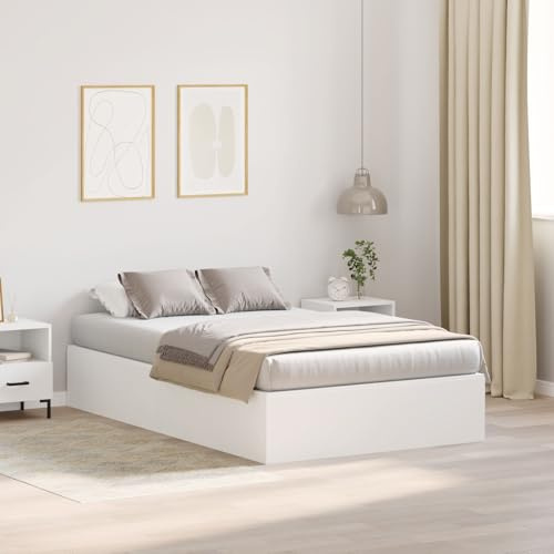 Hoodmeel Letto Contenitore, Struttura Letto con Contenitore, Letto Singolo Contenitore, Letto Contenitore Una Piazza e Mezza, Bianca 120x200 cm
