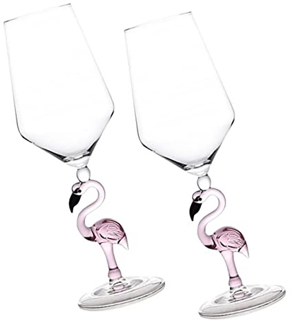 VALICLUD 2pezzi Bicchieri Da Vino in Vetro Resistente All Usura Design Fenicottero Accessori Per Vino Per Uso Per Feste e Cocktail