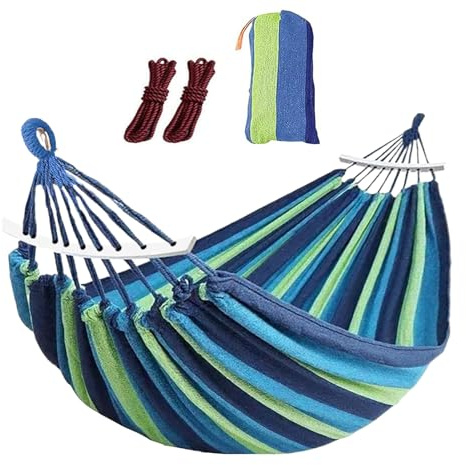 Hamac balançoire Double | Chaise Longue en Toile épaisse Anti-Chute pour Adulte et Enfant pour se détendre sur la Plage, Le Jardin, la pelouse, la Chambre à Coucher, l'aire de Jeux