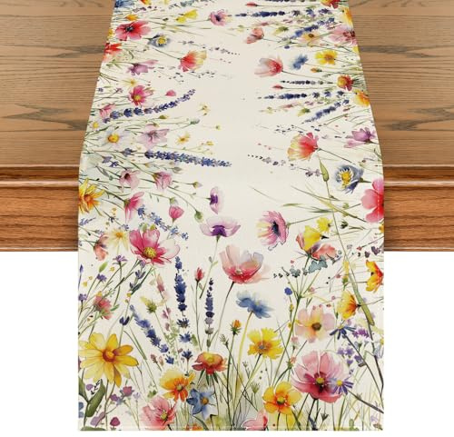 Artoid Mode Runner da tavolo primaverile da cucina, decorazione per interni, vacanze, 40 x 240 cm