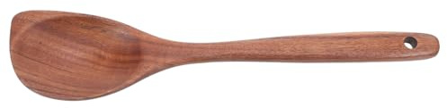 Zerodeko Mestolo in Legno Di Teak Angolare Cucchiaio Da Zuppa Asiatico Con Manico Lungo Utensile Da Cucina Giapponese Per Mescolare e Servire Porridge e Ramen Resistente Al Calore e Antiade
