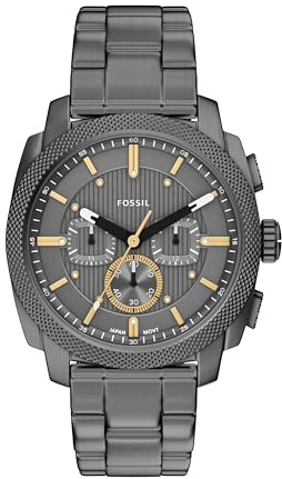 Fossil Men's Machine Chronograph Smoke Stainless Steel Watch (Model: FS6160)