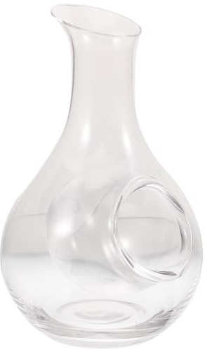 TOYANDONA Decanter di Vetro 385ml Bocca Inclinata e Incavo per Ghiaccio, Brocca per Vino e Whisky, Distributore Creativo per Uso Domestico e Professionale, per Servire e Aerare Vini