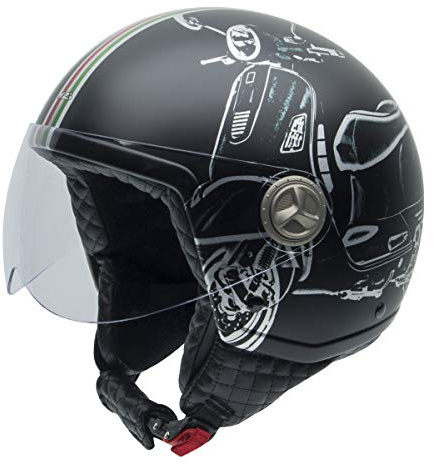 NZI Zeta Grafik Offenes Gesicht Motorradhelm, Matt B-Vespa Turia, Größe M