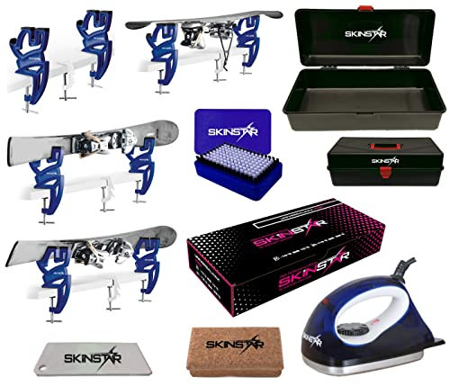 SkinStar Skipflege Skiwachs-Set Professional Skispanner Wachseisen Wachs inkl. Wachskoffer 7-teilig