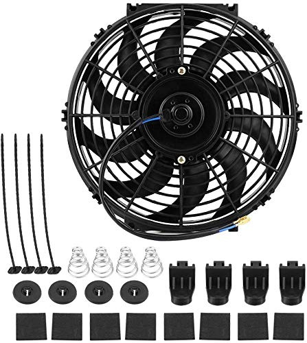 Universal Kühlerlüfter, Lüftermotor Kühlerventilator Ventilator Universal Auto Slim Push Pull Elektromotor Lüfter 12V für Kühlung Motor mit Montage-Kit