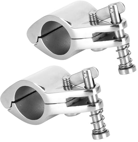 EBTOOLS 2 Stück Bootsgelenk, Oberkiefer, Schiene aus Edelstahl 316, Beschläge, Marine, Spitze, Bimini-Stil, Scharnier, Schienenhalterung (25 mm)
