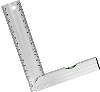 Messlineal für Zimmermannsarbeiten, 150 mm, metrisch und imperial, rücksetzbar, für Zimmermannsarbeiten, Schreiner, Schreiner, Anschlagwinkel, Aluminium, horizontal, 150 mm
