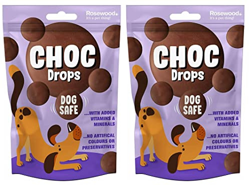 2-pack ROSEWOOD CHOC droppar hund säker choklad hundgodis träning bitstorlek 200 g