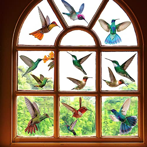 Hummingbird Window Clings Bird Window Stickers Anti-Collision Wall Decals to Prevent Bird Strikes on Glass 19Pcs Static Vinyl Stickers for Window Glass