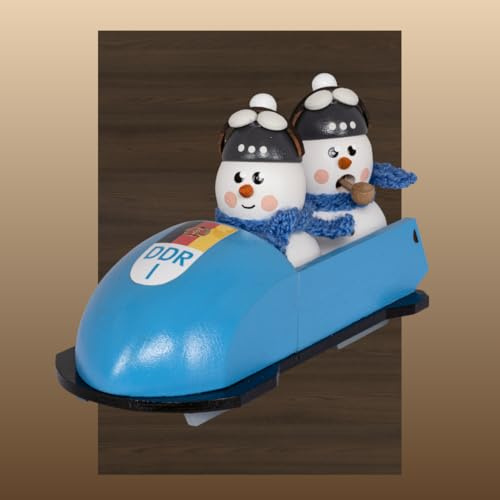 Räuchermann Schneemänner in DDR Bob original Erzgebirge I Räucherfigur aus Holz I Höhe 7 cm I Weihnachtsdeko I schöne Geschenkidee I Dekoration innen I Weihnachten I Räuchermännchen