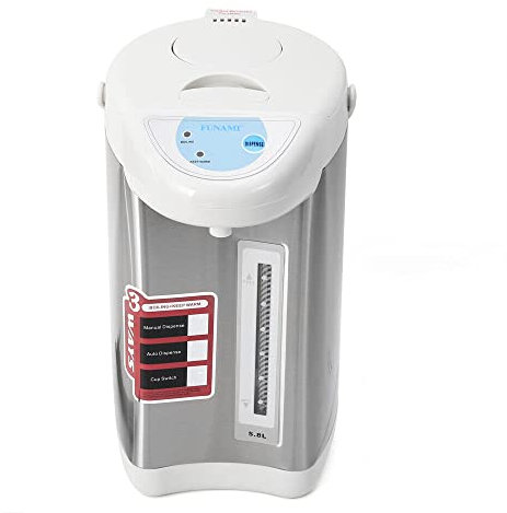 Dispensador de agua caliente de acero inoxidable de 4 litros, para hervidor de agua, tetera de 750 W, termo, control de botones, depósito de agua para escuela, hogar, oficina, hotel (gris)