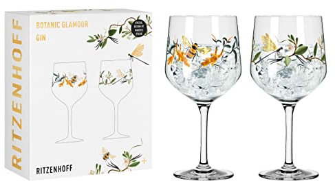 Ritzenhoff 3791002 Verre à gin 700 ml - set de 2 - série Botanic Glamour n° 1-2 pièces avec Papierwelten - Made in Germany