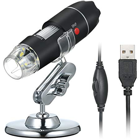 Mikroskop, Andoer USB Digital Mikroskop 1600X Vergrößerungskamera 8 LEDs mit tragbarer Handprüflupe