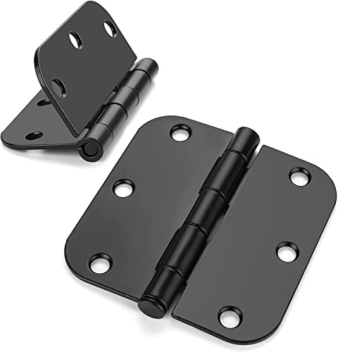 Haidms 48 Pack Matte Black Door Hinges No Squeak 3.5 Inch Interior Door Hinges Rounded with 5/8 Radius Corner Removable Pin