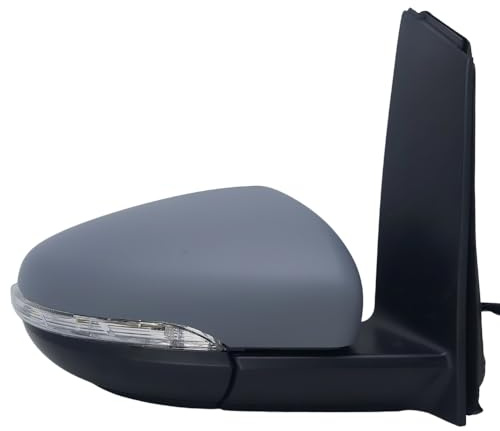Spieg Außenspiegel Rechts für Volkswagen Touran 1T3 2010-2015 Manuell Einklappbar, Elektrisch Verstellbar, Beheizt, Mit Blinklicht, Grundiert, 6 PIN (Beifahrerseite)