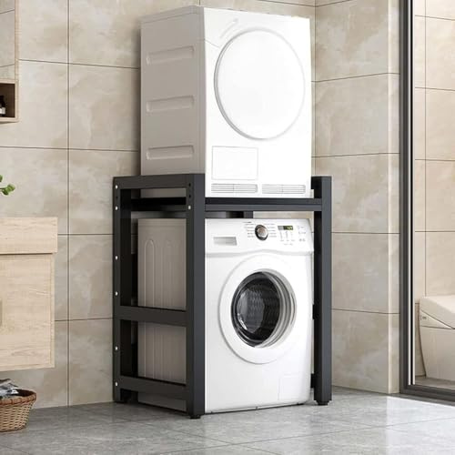 Delorm Lavatrice Scaffale Tamburo Lavastoviglie Ripiano Di Stoccaggio Piano 2 Livelli Asciugatrice Superiore Impilabile Rack Adatto Per Bagno, Cucina, Balcone, Lavanderia, Capacità Portante 300kg
