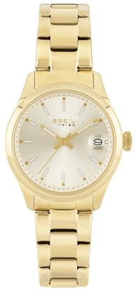 Breil, Collezione Classic Elegance, Orologio Donna Solo Tempo, in Acciaio IP Light Gold, Bracciale Lucido e Satinato, Quadrante Sunray Color Champagne, Indici e Sfere Bianchi, Cassa 32 mm, Color Gold