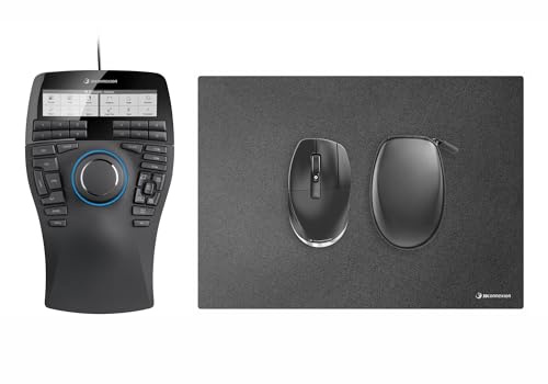 3Dconnexion SpaceMouse Enterprise Kit 2 (Professionelle CAD-Lösung, 3D-Maus und CadMouse im Set, schwarz)