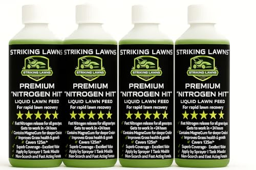 High Nitrogen Lawn Fertiliser NPK 25‑0‑0 + 2MgO | Red Thread Recovery & Deep Green Colour | Premium Grass Fertiliser by STRIKING LAWNS (Covers 500m²)