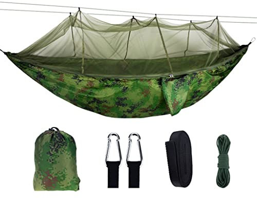 Outdoor-Camping-Garten-Hängematte mit Moskitonetz, tragbar, 2-Personen-Baldachin, hängende Schlafschaukel