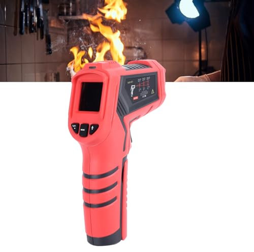 Industrielles Infrarot-Thermometer, Temperaturpistole, -58 °F-1112 °F, Hochtemperaturmessgerät, 12:1 Abstand, Punktverhältnis-Thermometer-Tester