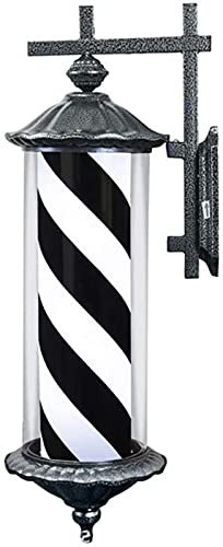 Poste de barbero con luz de 30 Pulgadas, letreros de barbería, Poste Giratorio Iluminado con luz de Globo, Tiras Rojas, Blancas y Azules, Poste de barbero LED clásico Impermeable para Exteriores, lá