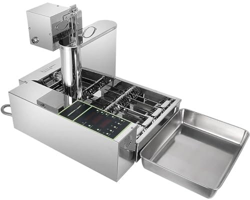 CGLYYDS Macchina per Fare Ciambelle Commerciale da 2000 W, Friggitrice per Ciambelle Digitale Commerciale con Tramoggia da 4 File da 6 Litri, Friggitrice per Ciambelle Digitale