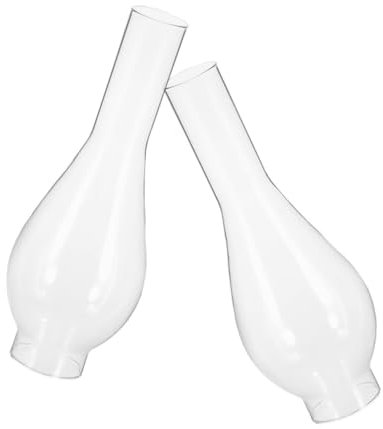 CIYODO 2stücke Glas Lampenschirm Ersatz Fuer Petroleumlampe Transparenter Fuer Petroleumlampe Kleiner Lampenschirm Glas Lampenabdeckung Zubehoer