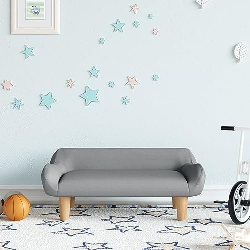 Homgoday Kindersofa hellgrau 70 x 40 x 24 cm aus Stoff, Möbeldekor für Outdoor-Sofas für den Garten, Bett, Sofa, für Terrasse im Freien, Möbel