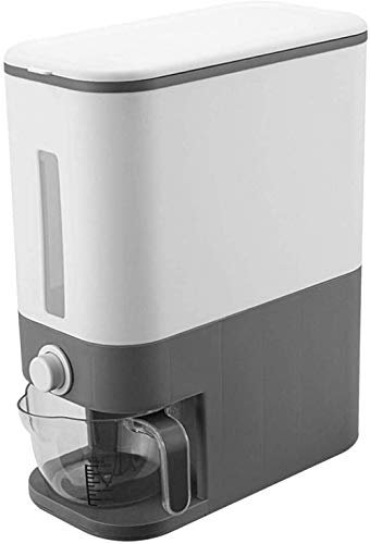 ZXXHNNAIHG Rice Container, Rice Dispenser Container Large Sealed Cereal Container Kitchen Cereal Food Container Household Rice Bucket Container-Grey