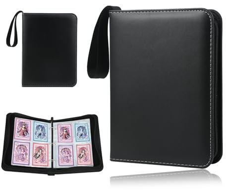 Karten Sammelalbum für 400 Karten, 50 Seiten, PU Leder, Tragbar, Sammelalbum Karten für Kinder, Sammelkarten Album, Binder, sammelheft, Geschenk für Jungen & Mädchen Sammler