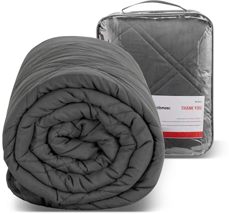 Winthome Weighted Blanket Adult, Heavy Blanket Designed for Insomnia, Anxiety and Stress Relief with Premium Glass Beads, Weighted Blanket Double QUEEN Size (Grey, 150x200cm 6kg)