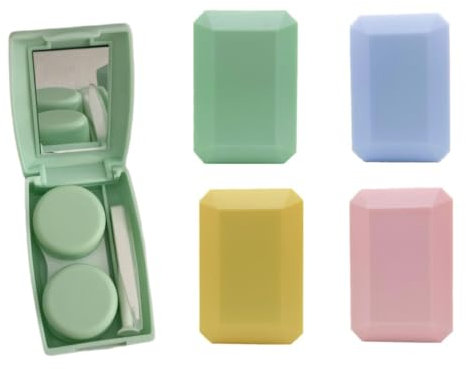 Custodia per Lenti a Contatto, 4 pezzi contenitori per lenti a contatto alla moda, accessori per lenti a contatto, Portalenti per Lenti a Contatto Igienica Portatile per Viaggi a Casa All'aperto